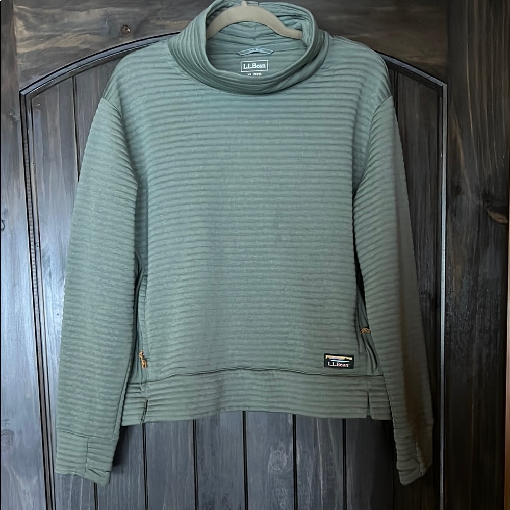 L.L. Bean Women's Ribbed Cowl Neck Sweater - Sage